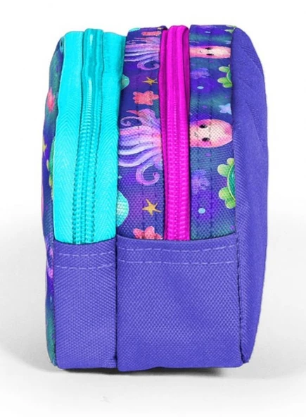 Coral High Kız Çocuk Mavi Deniz Anası Baskılı İki Gözlü İlkokul Kalemliği - Resim 2