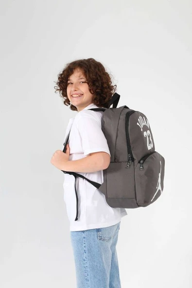 Jordan Air Okul ve Günlük Sırt Çantası (Minnesota Gri) - Erkek - Üç  Bölmeli - Q3130 - Resim 4