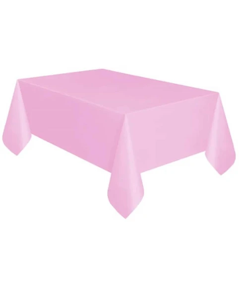 Plastik Naylon Su Geçirmez Parti Piknik Renkli Masa Örtüsü - 120x180 Cm. - Pembe - 1 Adet ürün görseli 1