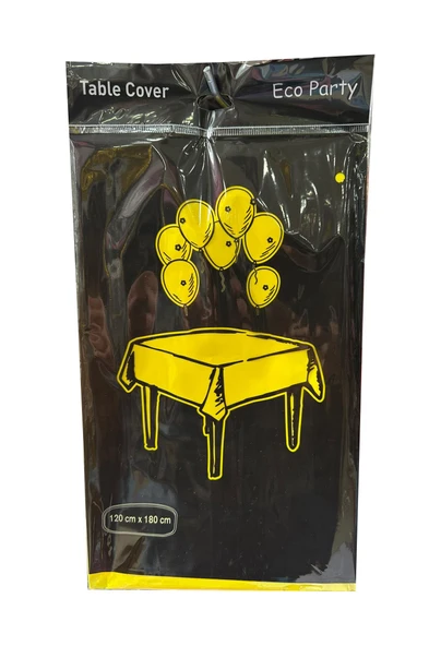 Plastik Naylon Su Geçirmez Parti Piknik Renkli Masa Örtüsü - 120x180 Cm. - Sarı - 1 Adet - Resim 2