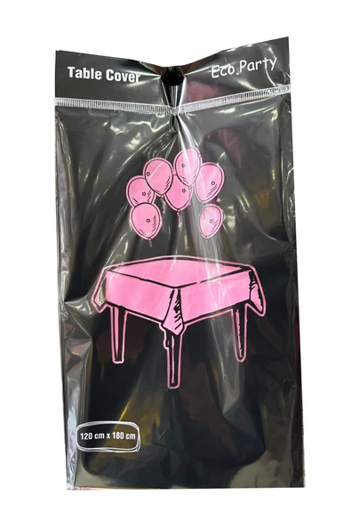 Plastik Naylon Su Geçirmez Parti Piknik Renkli Masa Örtüsü - 120x180 Cm. - Pembe - 1 Adet - Resim 2