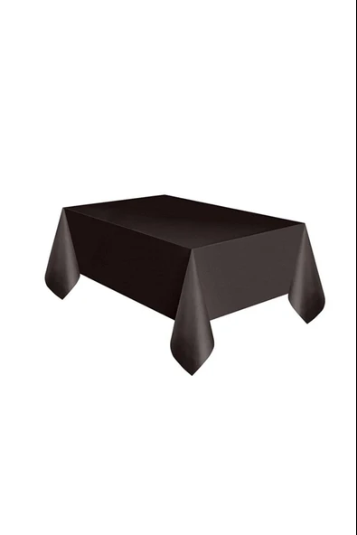 Plastik Naylon Su Geçirmez Parti Piknik Renkli Masa Örtüsü - 120x180 Cm. - Siyah - 1 Adet - Resim 2