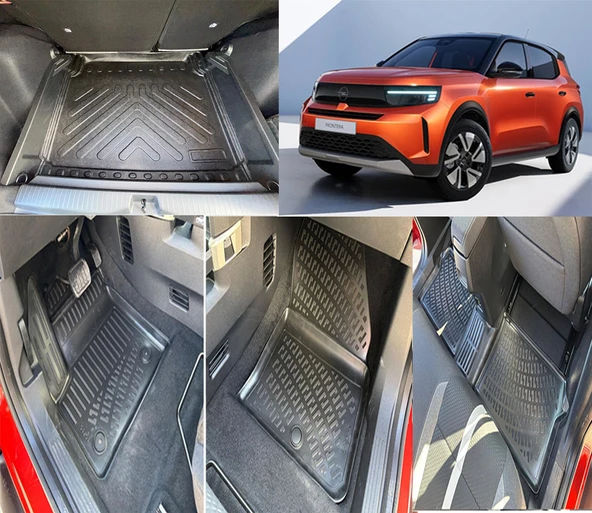 Rizline Opel Frontera Elektrikli  2025 ve Sonrası 3D Havuzlu Paspas ve Sabit Zemin Bagaj Havuzu