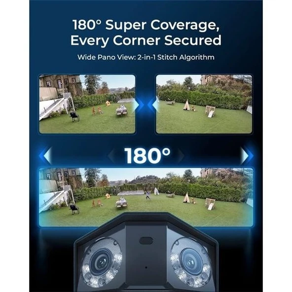 REOLINK 16MP PANORAMİK 2,8mm Duo 3 IP Güvenlik Kamerası PoE IP65, Renkli - Resim 3