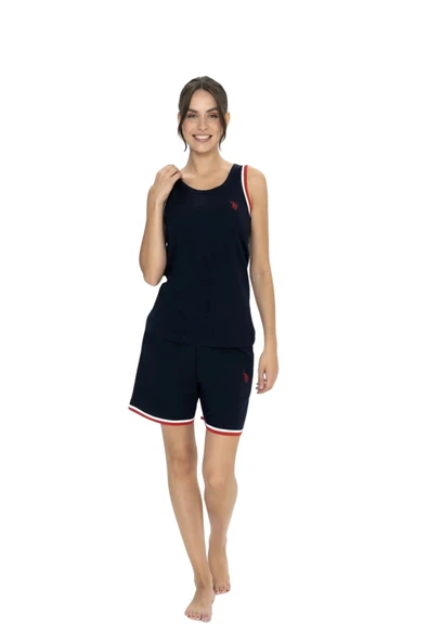 Us Polo Kadın Askılı Lacivert  Şortlu Pijama Takımı 20005