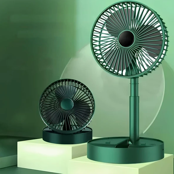 Katlanabilir Masaüstü Sessiz Masa Vantilatörü Usb Şarjlı Taşınabilir Portatif Teleskopik Araç Oto - 9