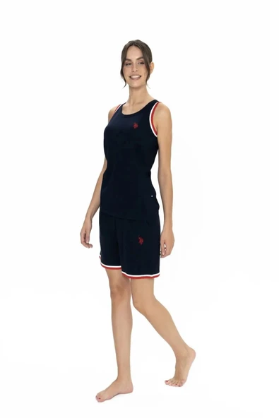 Us Polo Kadın Askılı Lacivert  Şortlu Pijama Takımı 20005 - 2