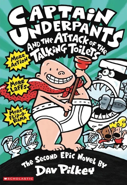Captain Underpants and the Attack of the Talking Toilets Dav Pilkey ürün görseli 1