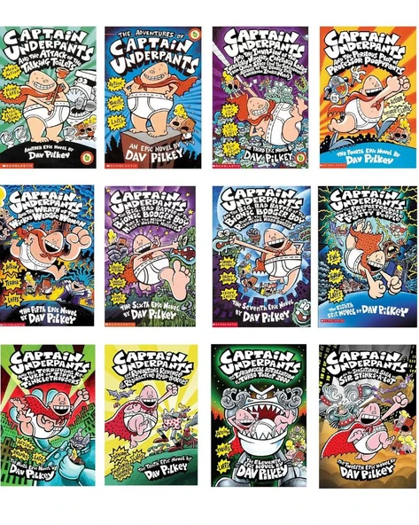 Captain Underpants (Books 1-12) Dav Pilkey - Resim 2