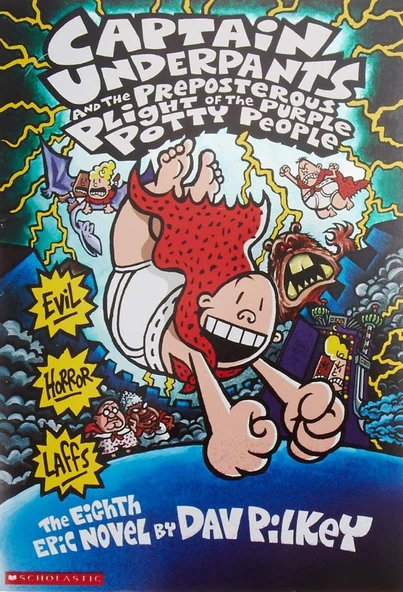 Captain Underpants and the Preposterous Plight of the Purple Potty People Dav Pilkey ürün görseli 1