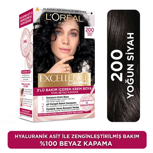 Excellence Creme Saç Boyası 200 Yoğun Siyah