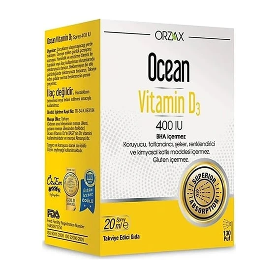 Ocean Vitamin D3 400 IU Oral Sprey 20 ml