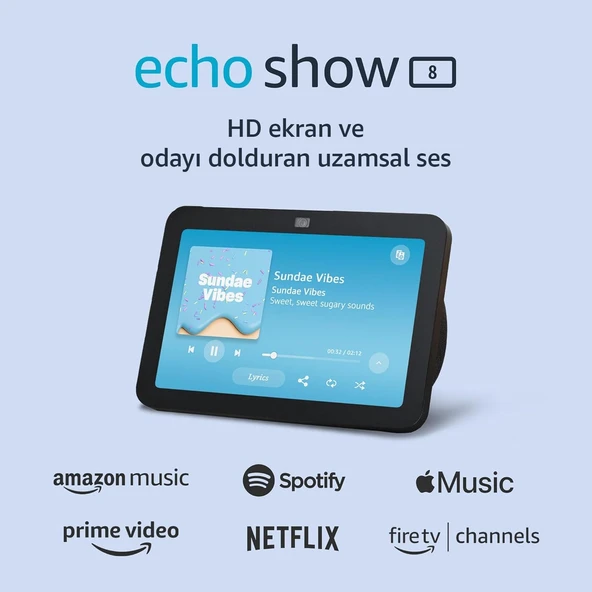 Echo Show 8 Smart Display With Alexa Siyah-E - 2