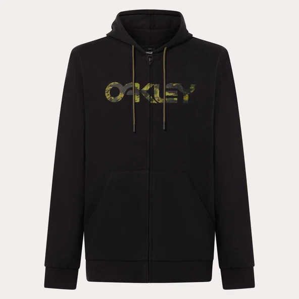 Oakley Teddy Full Zip Hoodie Kapşonlu Sweatshirt FOA403057 03K Black Tiger Mint Camo - Resim 2