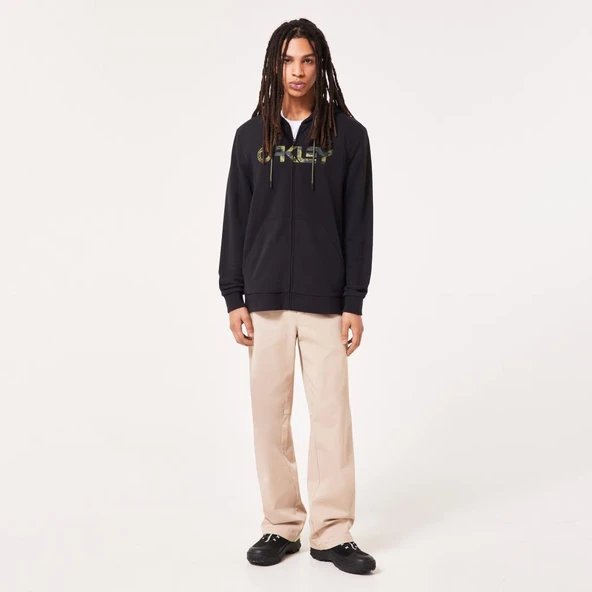 Oakley Teddy Full Zip Hoodie Kapşonlu Sweatshirt FOA403057 03K Black Tiger Mint Camo - Resim 6