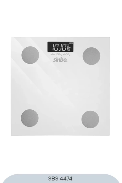 SİNBO SBS-4474 26x26 CM Bluetooth Dijital Yağ Su Kas Vücut Kitle Endeksi Kilo Ölçer Tartı Baskül - 4