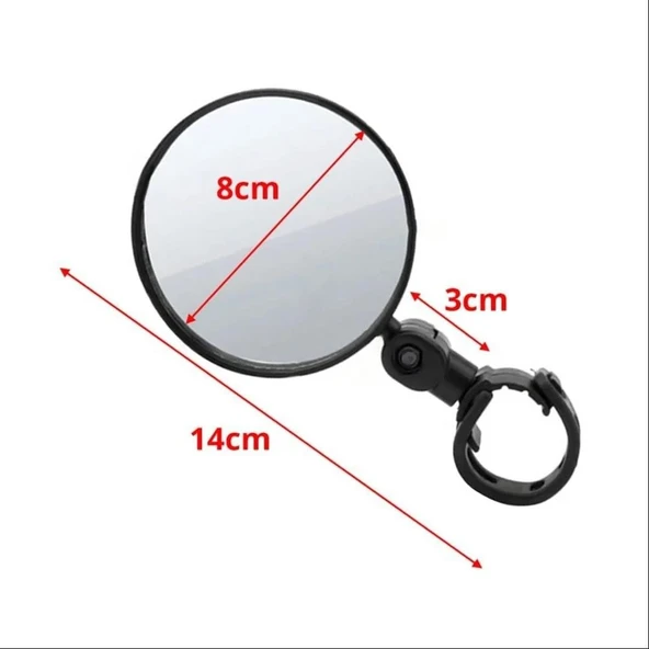 Ayt Sunup SN-27123 Elektrikli Scooter Bisiklet Dikiz Aynası 80 Mm Gidon Aynası Ayarlanabilir - 6