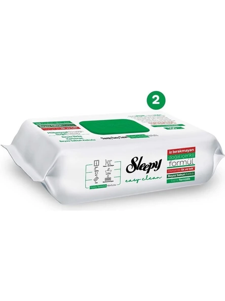 Sleepy Easy Clean Yüzey Temizlik Havlusu 100 Yaprak Beyaz Sabun Katkılı X 2 ADET - 3