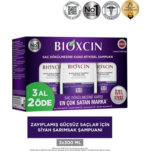 Bıoxcın Sampuan 300Ml Siyah Sarımsakli 3 Al 2 Öde