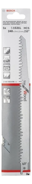 Bosch - Top Serisi Ahşap için Panter Testere Bıçağı S 1531 L - 5'li - 2