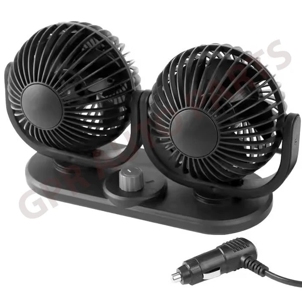 ARAÇ İÇİ TORPİDO ÜSTÜ 360 DERECE AYARLANABİLİR İKİLİ VANTİLATÖR FAN - 2