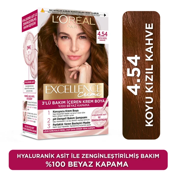 Excellence Creme Saç Boyası 4.54 Koyu Kızıl Kahve - 1