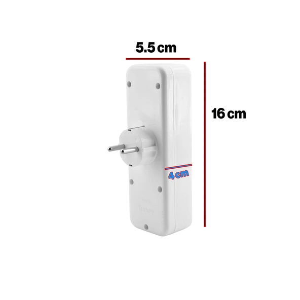 Kablosuz Akım Korumalı Anahtarlı 2'li Grup Priz Golyat Düğmeli Fiş Priz Topraklı Çoklu Çoğaltıcı - Resim 3