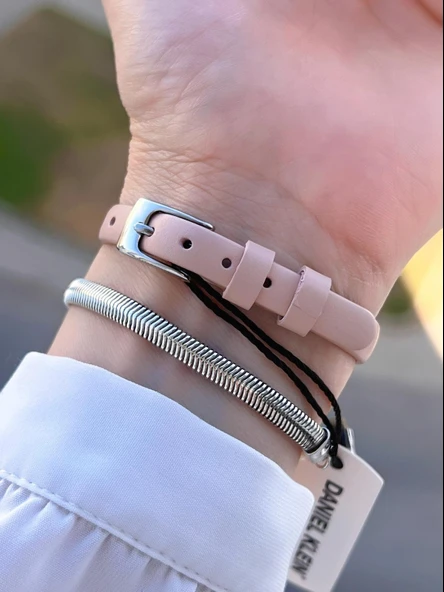 Daniel Klein 18 mm Mini Kasa Retro Vintage Deri Kordon 2 Yıl Garantili Kadın Kol Saati 10862.1 - Resim 3