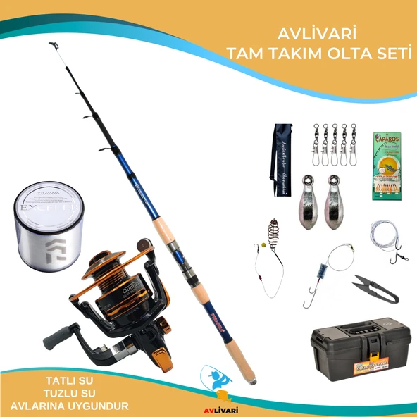Avlivari Kube Ultimate 300 Cm 50-100 Gr Olta Kamışı - Avlivari Qunhai 5000 Olta Makinası Tam Takım Kıyı Hobi Olta Seti ürün görseli 1
