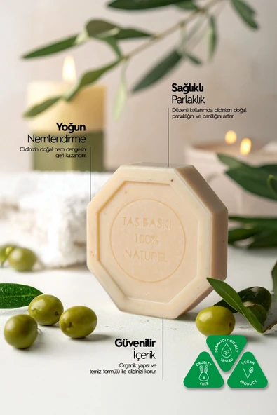Zeytinyağlı Taş Sabun 5'li Eko Paket Nemlendirici ve Onarıcı Kuru Cilt Bakımı - 5x125 gr - 2