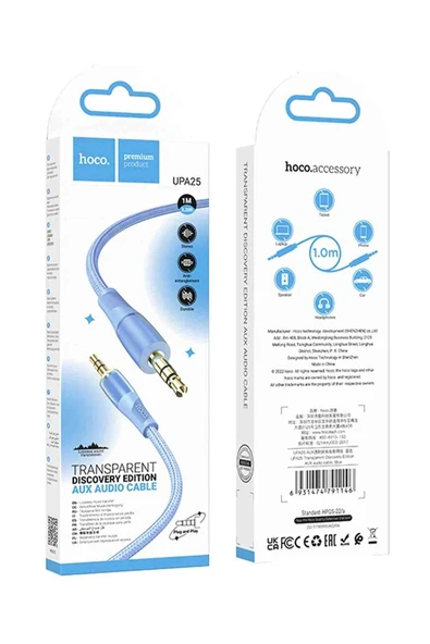 Hoco UPA25 Tak Çalıştır Aux 1M Aux Kablo - Resim 18