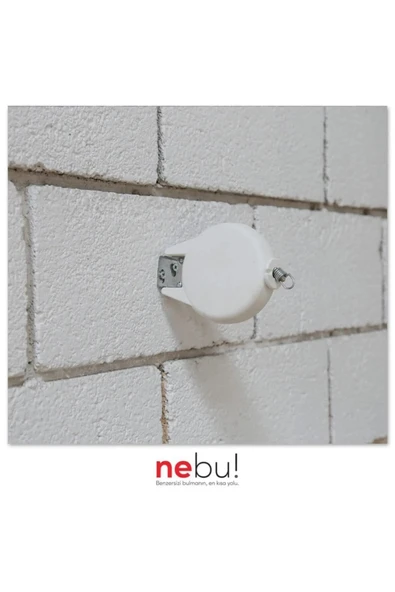 NEBU Duvara Monte Tek Ipli Çek Bırak Katlanabilen Pratik Çamaşır Ipi 4.2mt - 5