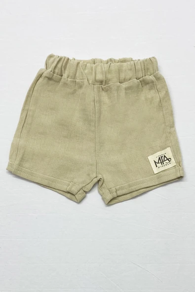 ERKEK BEBEK ŞORTLU TAKIM BİSİKLET YAKA DÜĞMELİ DÜZ RENK A79 - 6