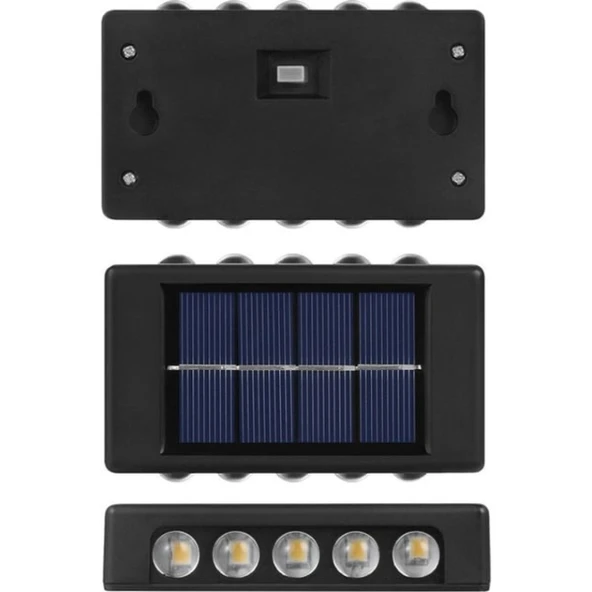 Periboia 10 Ledli Solar Bahçe Dış Mekan Duvar Aydınlatması 2'li Set - 3