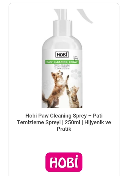 Hobi Paw Cleaning Sprey - Pati Temizleme Spreyi | 250ml | Hijyenik ve Pratik - 2