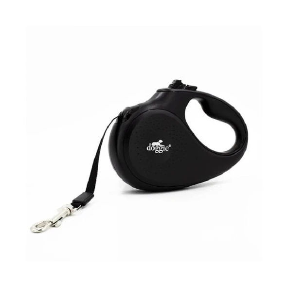 Doggie Otomatik Uzatma Tasması - 5 Metre | L Beden | Siyah