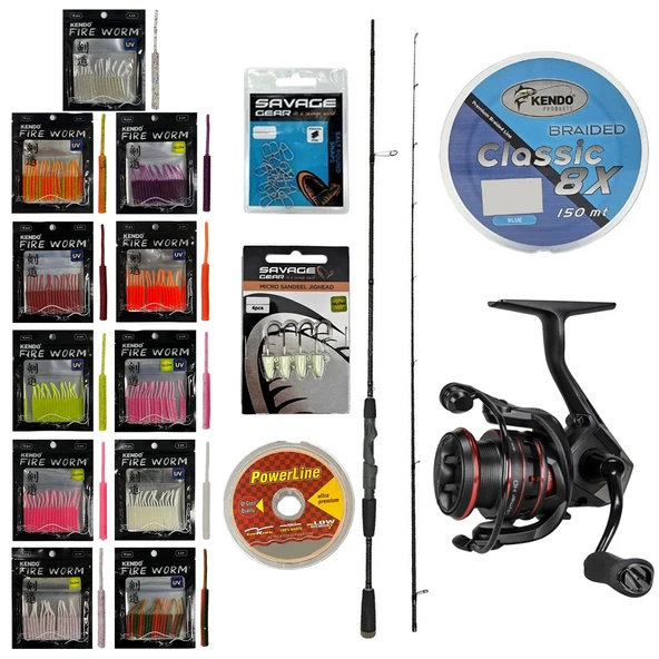 YekOutdoor FireWorm LRF Seti Okuma Epixor LRF Ultra Light Game Spin 213cm 1-8gr 2 Parça Olta Kamışı&Okuma Ceymar HD CHD-1000A 7+1BB Olta Makinesi - 1