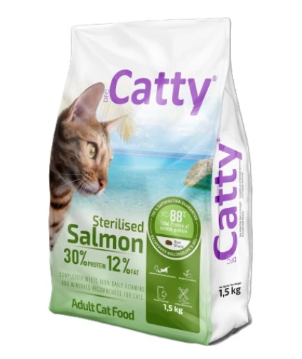 Catty Sterilised Somonlu Kısırlaştırılmış Kedi Maması 1,5 Kg - Sağlıklı Kilo Kontrolü