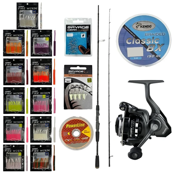 YekOutdoor FireWorm LRF Seti Okuma Epixor LRF Ultra Light Game Spin 213cm 1-8gr 2 Parça Olta Kamışı&Okuma Acuador ACU-1000A 3+1BB Olta Makinesi - 1