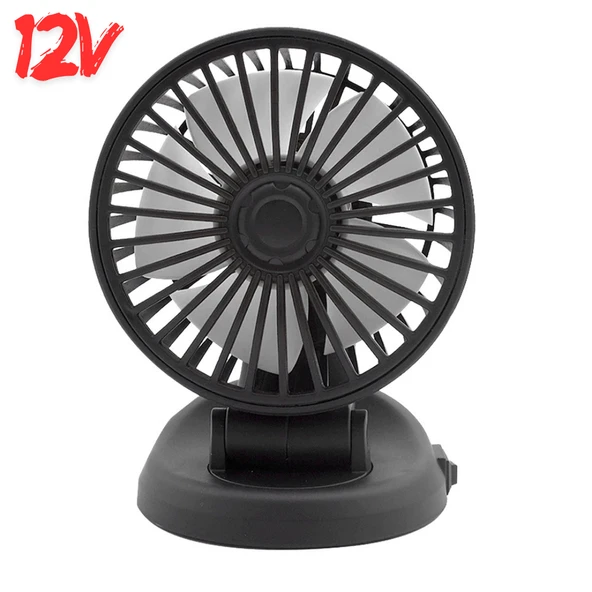 Araç İçi Vantilatör 360° Dönebilen Torpido Üstü Vantilatör 12v Uyumlu Tek Fanlı Soğutucu Fan Pervane - 6
