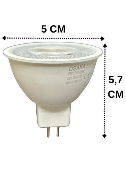 (4 Adet) Osaka 7W (50W) Sarı Işık (3000K) G4 Duylu (İğne Bacak) Led Çanak Ampul - 3