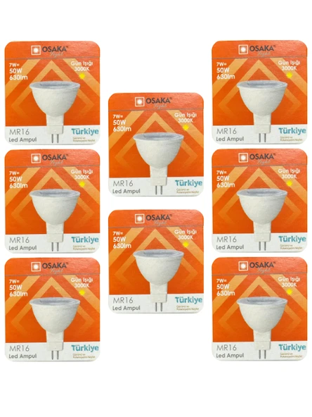 (8 Adet) Osaka 7W (50W) Sarı Işık (3000K) G4 Duylu (İğne Bacak) Led Çanak Ampul ürün görseli