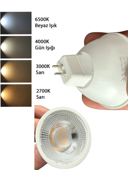 (6 Adet) Osaka 7W (50W) Sarı Işık (3000K) G4 Duylu (İğne Bacak) Led Çanak Ampul - 5