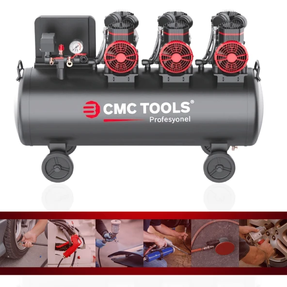 CMC CMC-0914 100 Litre Sessiz Yağsız Hava Kompresörü 6 Hp - 5