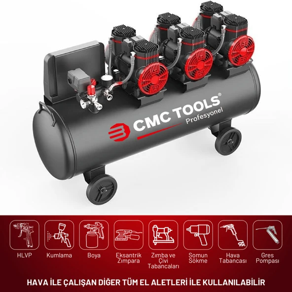 CMC CMC-0914 100 Litre Sessiz Yağsız Hava Kompresörü 6 Hp - 3