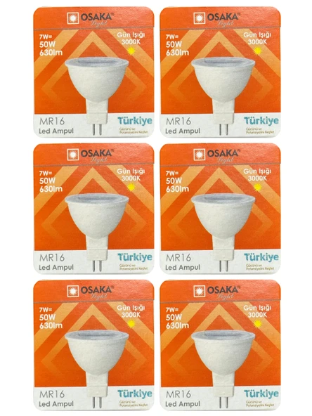 (6 Adet) Osaka 7W (50W) Sarı Işık (3000K) G4 Duylu (İğne Bacak) Led Çanak Ampul - 1