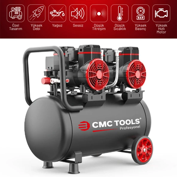 CMC CMC-0913 50 Litre Sessiz Yağsız Hava Kompresörü 4 Hp - 2