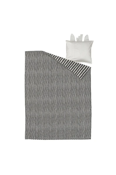 Çocuk Nevresim Takımı, Siyah-Beyaz, 150x200/50x60 cm Zebra Temalı - 6