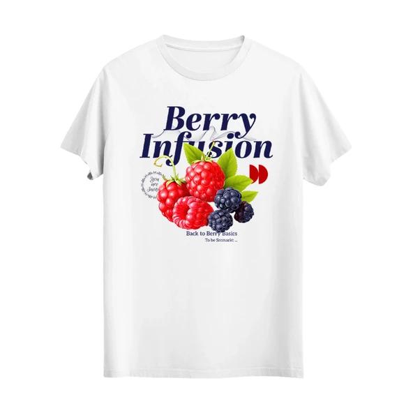 Berry infusion Dut Meyveli Baskılı Unisex Tshirt