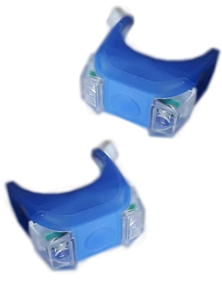 Silikonlu Ledli Mavi Renkli Bisiklet Lambası 2 Adet Pilli (Pil Dahil) İkaz Lambası